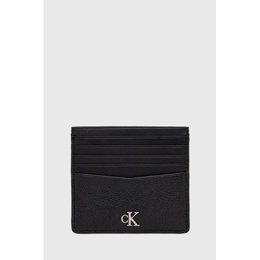 Calvin Klein Jeans etui na karty skórzane kolor czarny ze sklepu ANSWEAR.com w kategorii Portfele męskie - zdjęcie 166485665