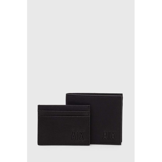 Armani Exchange portfel i etui na karty męski kolor czarny 958535 3F892 ze sklepu ANSWEAR.com w kategorii Portfele męskie - zdjęcie 166485676