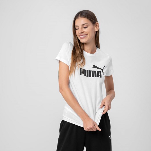Damski t-shirt z nadrukiem PUMA ESS LOGO TEE - biały Puma okazja Sportstylestory.com