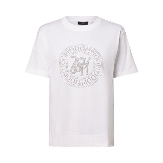 JOOP! T-shirt damski Kobiety Bawełna biały jednolity ze sklepu vangraaf w kategorii Bluzki damskie - zdjęcie 166489608