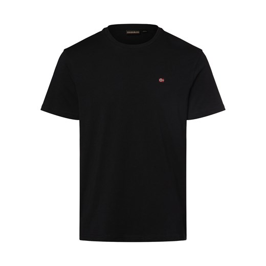 Napapijri T-shirt męski Mężczyźni Bawełna czarny jednolity ze sklepu vangraaf w kategorii T-shirty męskie - zdjęcie 166489615