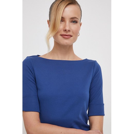 Lauren Ralph Lauren t-shirt damski kolor niebieski ze sklepu ANSWEAR.com w kategorii Bluzki damskie - zdjęcie 166490516