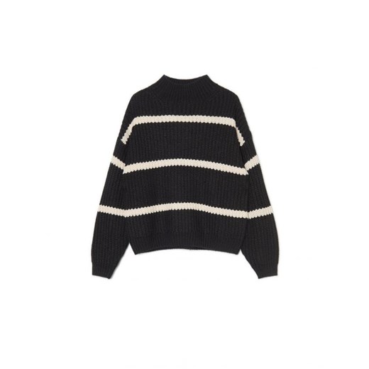 Cropp - Czarny sweter w paski z golfem - czarny ze sklepu Cropp w kategorii Swetry damskie - zdjęcie 166498058