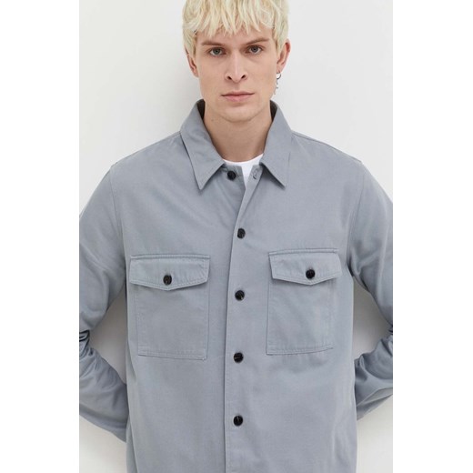 HUGO kurtka jeansowa męska kolor szary 50468744 ze sklepu ANSWEAR.com w kategorii Kurtki męskie - zdjęcie 166498649