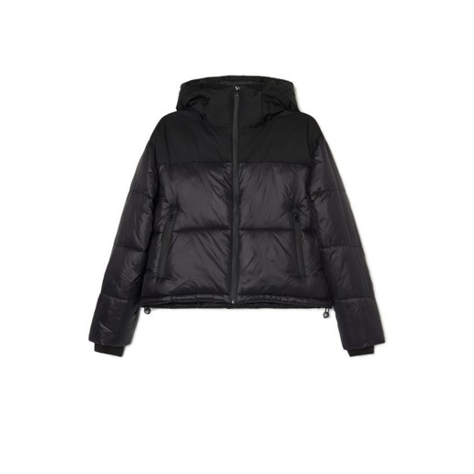 Cropp - Czarna kurtka puffer z kapturem - czarny ze sklepu Cropp w kategorii Kurtki damskie - zdjęcie 166503028