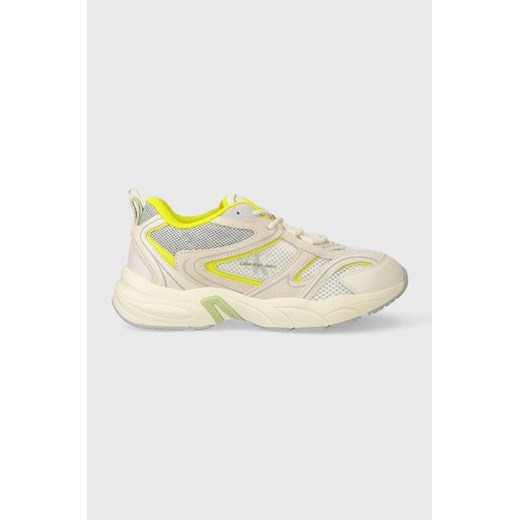 Calvin Klein Jeans sneakersy YW0YW00891 RETRO TENNIS SU-MESH W kolor beżowy YW0YW00891 ze sklepu ANSWEAR.com w kategorii Buty sportowe damskie - zdjęcie 166504396