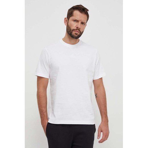 adidas t-shirt bawełniany męski kolor beżowy gładki IN3161 ze sklepu ANSWEAR.com w kategorii T-shirty męskie - zdjęcie 166504999