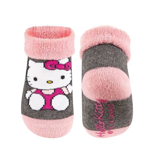 Skarpetki niemowlęce różowo-szare SOXO Hello Kitty z ABS Hello Kitty 16–18 Sklep SOXO
