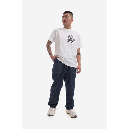 Engineered Garments t-shirt bawełniany kolor biały z nadrukiem 23S1H010.NLP014A-P014A ze sklepu PRM w kategorii T-shirty męskie - zdjęcie 166511495