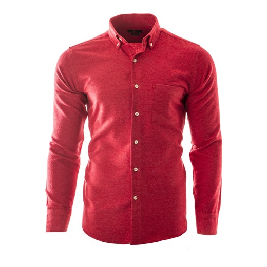Koszula męska z długim rękawem RL30 - czerwona ze sklepu Risardi w kategorii Koszule męskie - zdjęcie 166514755