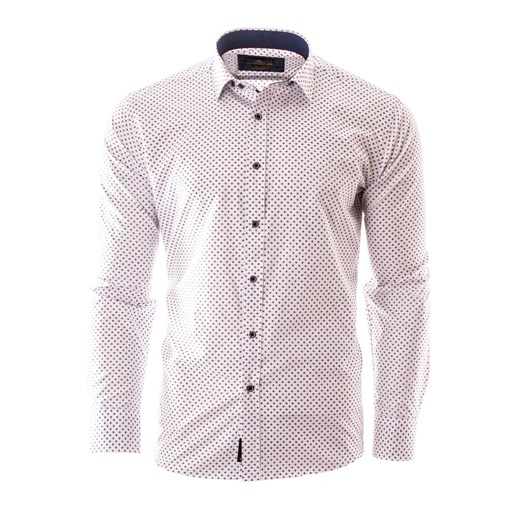 Koszula męska z długim rękawem RL40 - biała ze sklepu Risardi w kategorii Koszule męskie - zdjęcie 166514769