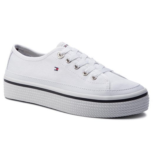 Tenisówki Tommy Hilfiger Corporate Flatform Sneaker FW0FW04259 White 100 Tommy Hilfiger 38 eobuwie.pl