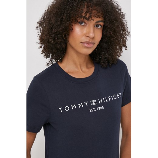 Tommy Hilfiger t-shirt bawełniany damski kolor granatowy Tommy Hilfiger S ANSWEAR.com