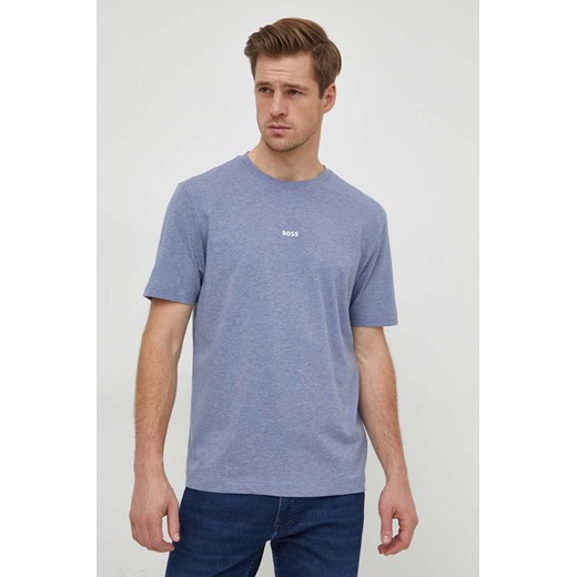 BOSS t-shirt BOSS ORANGE męski kolor fioletowy gładki XL ANSWEAR.com