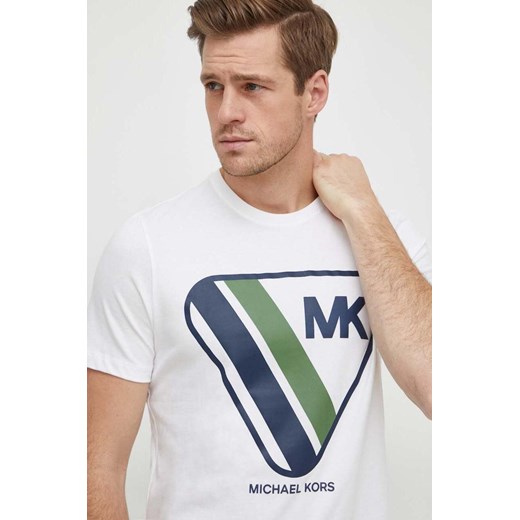 Michael Kors t-shirt bawełniany męski kolor biały z nadrukiem 6F36G20091 ze sklepu ANSWEAR.com w kategorii T-shirty męskie - zdjęcie 166528617
