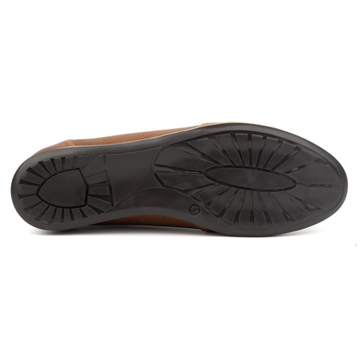 Buty męskie skórzane casual 410KNT brązowe ze sklepu butyolivier w kategorii Półbuty męskie - zdjęcie 166528807