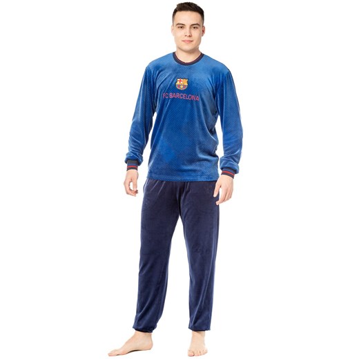 FC Barcelona welurowa piżama męska 232006, Kolor niebieski, Rozmiar L, FC Barcelona ze sklepu Primodo w kategorii Piżamy męskie - zdjęcie 166532736