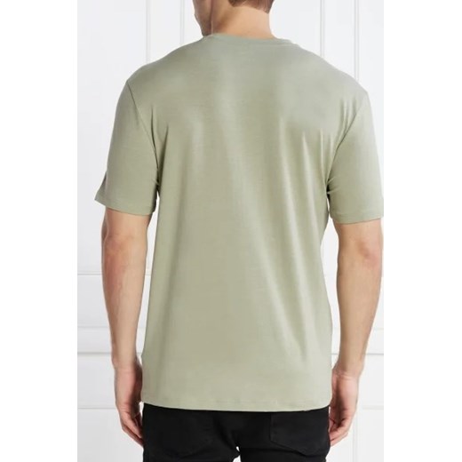 T-shirt męski zielony Guess casual z krótkim rękawem