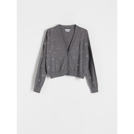 Reserved - Sweter z metalowymi okuciami - ciemnoszary ze sklepu Reserved w kategorii Swetry damskie - zdjęcie 166543715