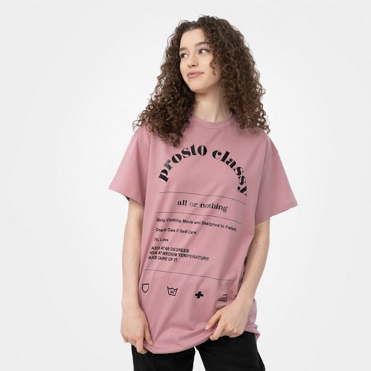 Damski t-shirt z nadrukiem PROSTO Chero - różowy XS wyprzedaż Sportstylestory.com