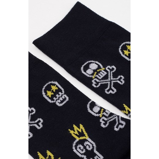 Bawełniane skarpetki męskie Czaszki, Kolor ciemny granat, Rozmiar 44-45, Conte ze sklepu Intymna w kategorii Skarpetki męskie - zdjęcie 166544168