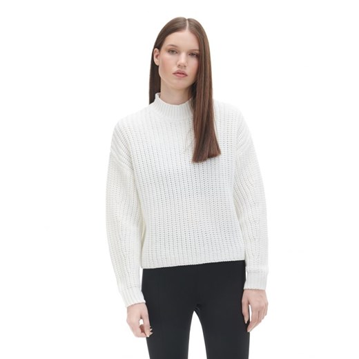Cropp - Biały sweter basic - biały Cropp S Cropp