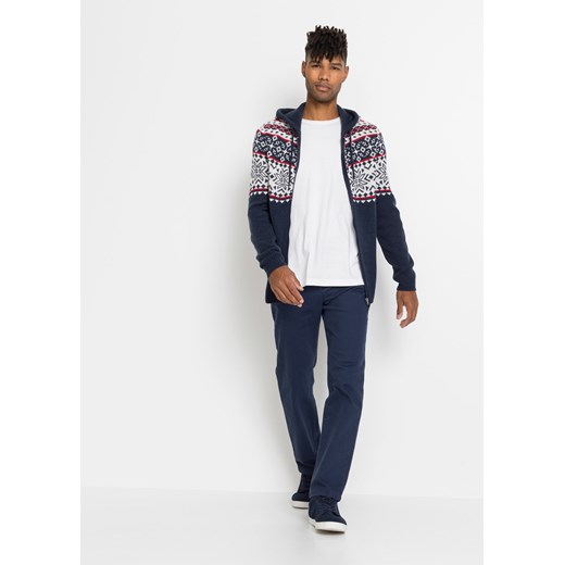 Sweter rozpinany w norweski wzór 64/66 (3XL) bonprix