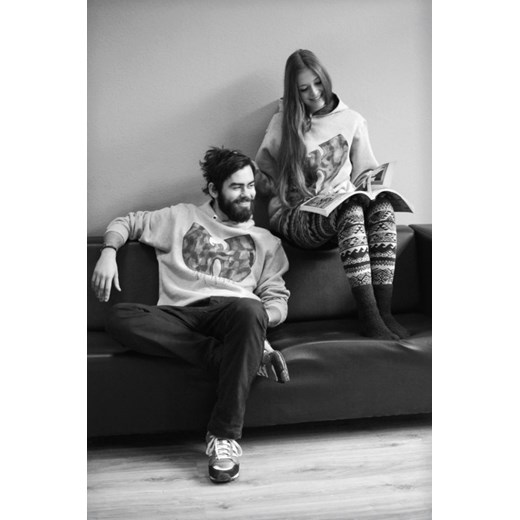 Wu-Tang 4 girls- ręcznie malowana bluza mybaze-com szary rękawy