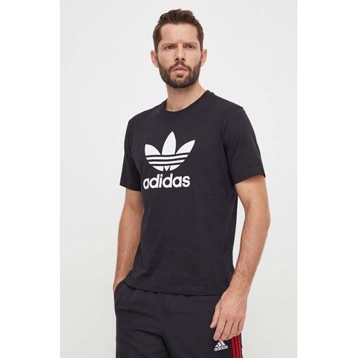 adidas Originals t-shirt bawełniany Trefoil męski kolor czarny z nadrukiem IU2364 ze sklepu ANSWEAR.com w kategorii T-shirty męskie - zdjęcie 166584117