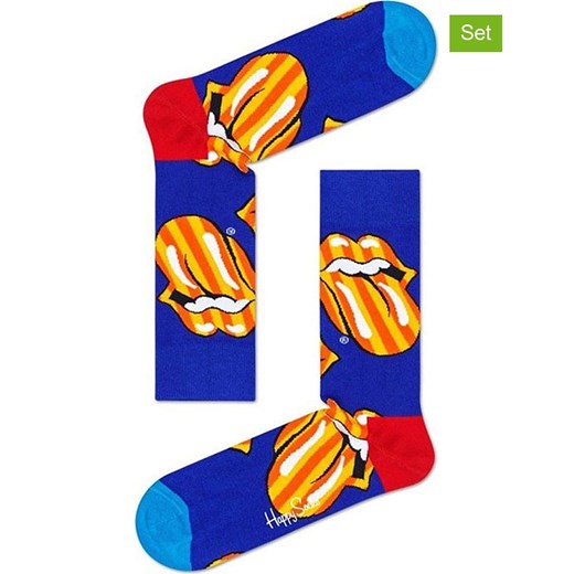 Happy Socks Skarpety (2 pary) &quot;Rolling Stones&quot; w kolorze niebieskim Happy Socks 41-46 Limango Polska okazja