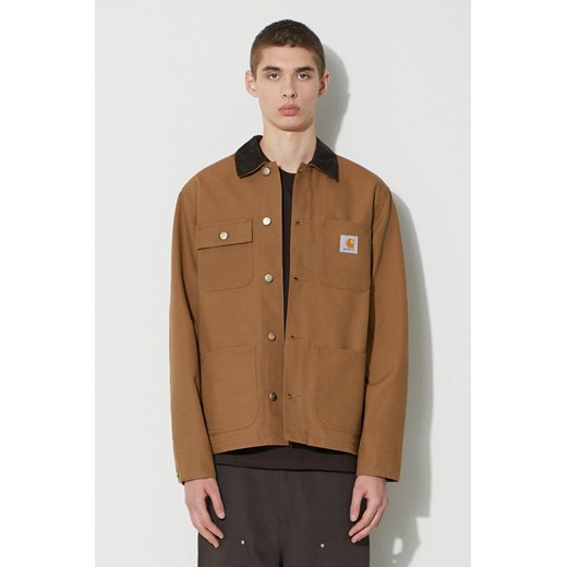 Carhartt WIP kurtka jeansowa Michigan Coat męska kolor brązowy przejściowa I031519.00S01 ze sklepu PRM w kategorii Kurtki męskie - zdjęcie 166607565
