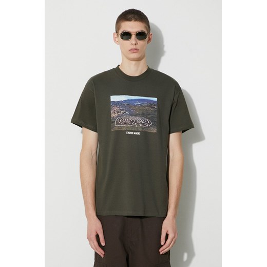 Carhartt WIP t-shirt bawełniany S/S Earth Magic T-Shirt męski kolor zielony z nadrukiem I032879.63XX ze sklepu PRM w kategorii T-shirty męskie - zdjęcie 166607599