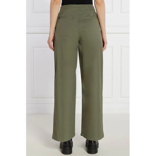 Zielone spodnie damskie Calvin Klein z poliamidu 