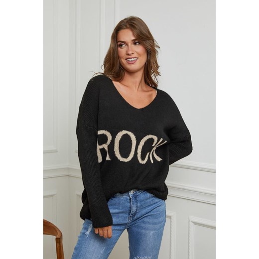 Sweter damski Joséfine z dekoltem w serek na zimę 