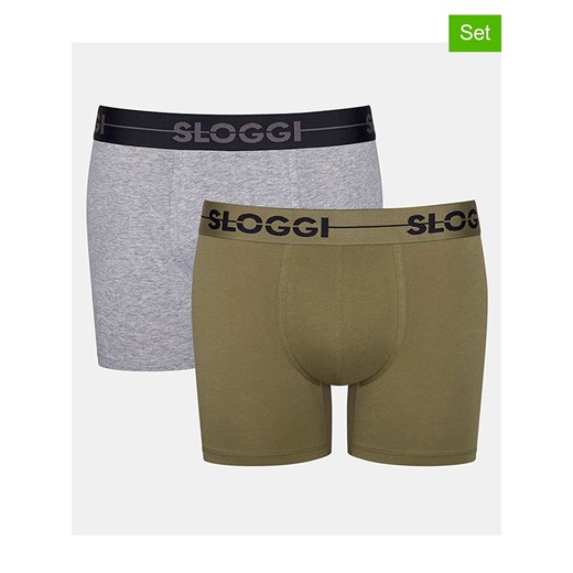 Sloggi Bokserki (2 pary) w kolorze szarym i oliwkowym ze sklepu Limango Polska w kategorii Majtki męskie - zdjęcie 166618658