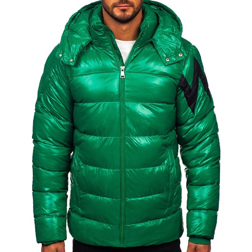 Zielona pikowana kurtka męska zimowa Denley 9981 2XL promocyjna cena Denley