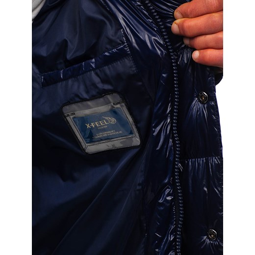Granatowa pikowana kurtka męska zimowa Denley 9970 M Denley promocyjna cena