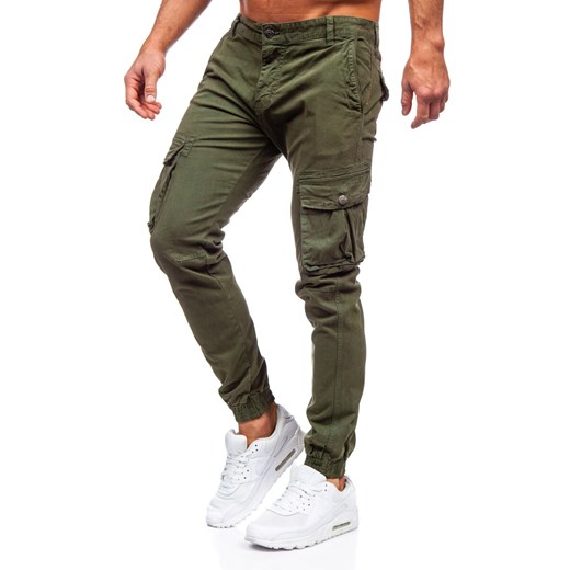 Khaki spodnie materiałowe joggery bojówki męskie Denley JM5502 36/XL Denley promocyjna cena