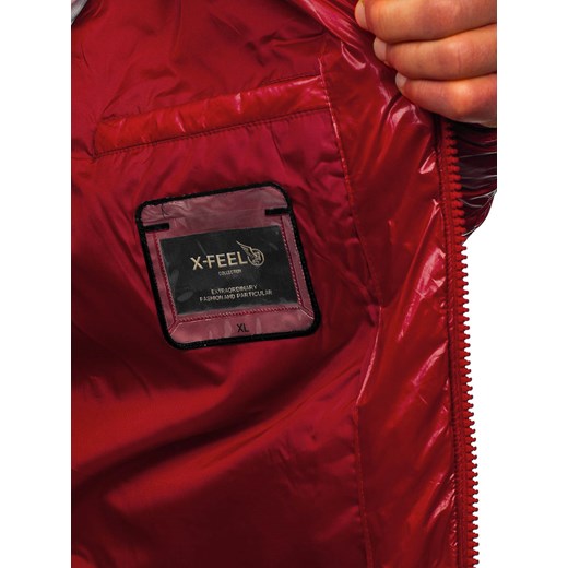 Czerwona pikowana kurtka męska zimowa Denley 9981 S Denley promocja