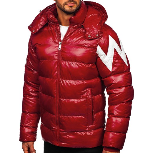 Czerwona pikowana kurtka męska zimowa Denley 9981 L wyprzedaż Denley