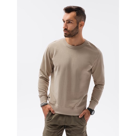Bluza męska bez kaptura bawełniana - beżowa B1146 S promocyjna cena ombre