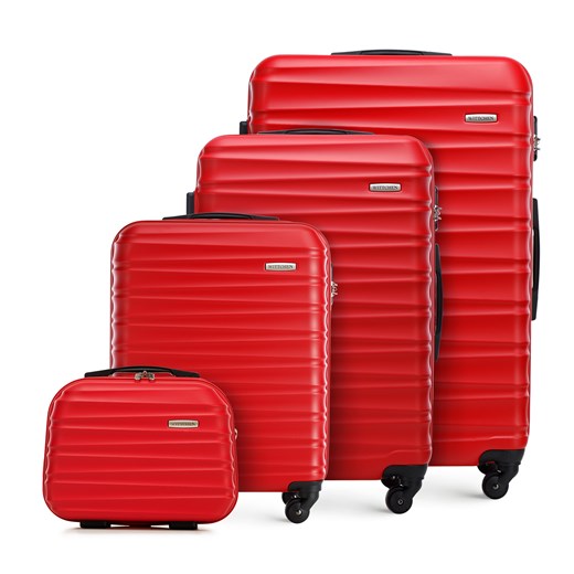 Komplet walizek z ABS-u z żebrowaniem ze sklepu WITTCHEN w kategorii Walizki - zdjęcie 166624807