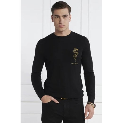 Czarny sweter męski Armani Exchange casualowy 