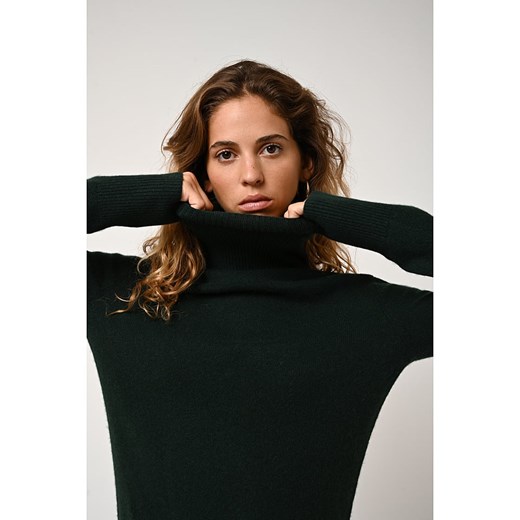 AUTHENTIC CASHMERE Kaszmirowy golf "Fornet" w kolorze ciemnozielonym XXL promocyjna cena Limango Polska