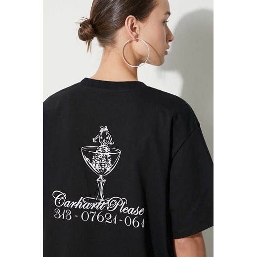 Carhartt WIP t-shirt bawełniany S/S Carhartt Please T-Shirt damski kolor czarny XS PRM