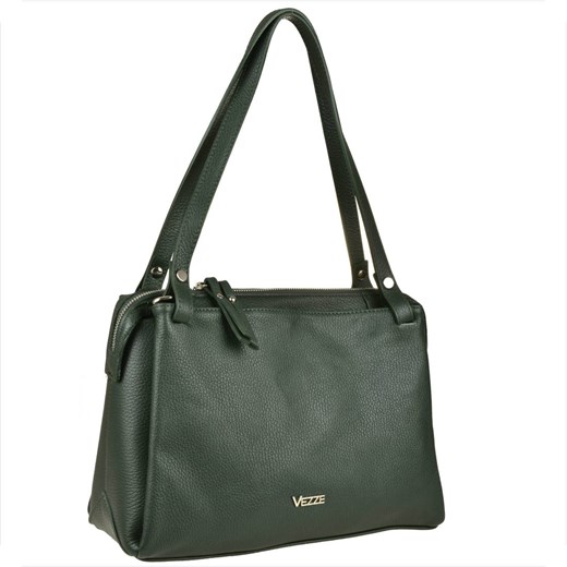 Vezze włoska torba skórzana  shopper bag zielona ze sklepu melon.pl w kategorii Torby Shopper bag - zdjęcie 166637565