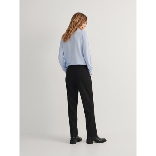 Reserved - Spodnie z melanżowej tkaniny - czarny Reserved S Reserved