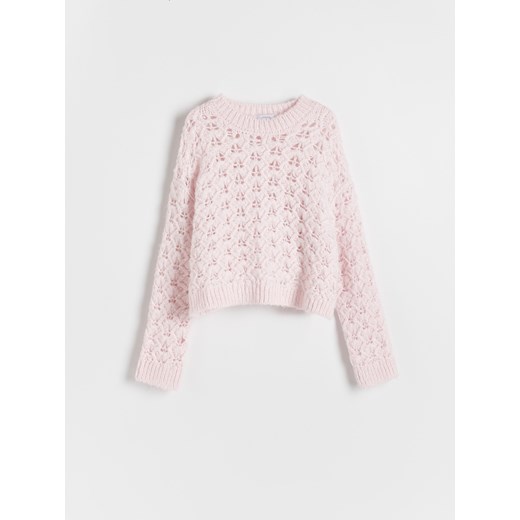 Reserved - Ażurowy sweter - pastelowy róż Reserved L Reserved