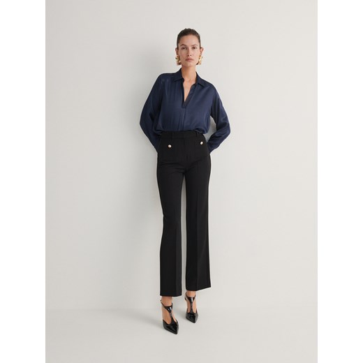 Reserved - Spodnie z ozdobnymi kieszeniami - czarny ze sklepu Reserved w kategorii Spodnie damskie - zdjęcie 166641248