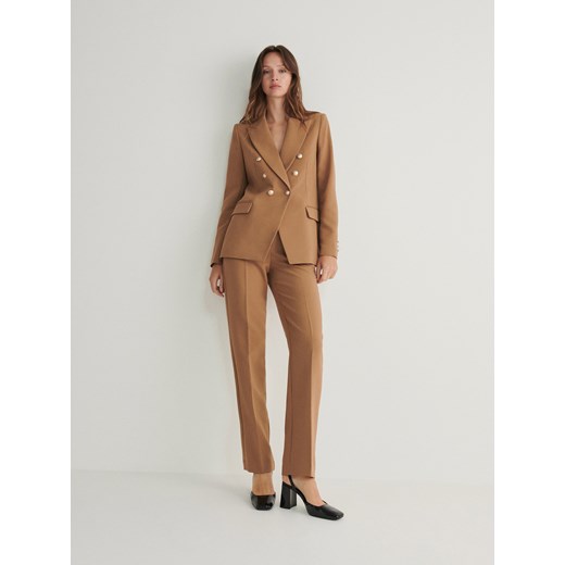 Reserved - Spodnie z kantem - brązowy ze sklepu Reserved w kategorii Spodnie damskie - zdjęcie 166641269